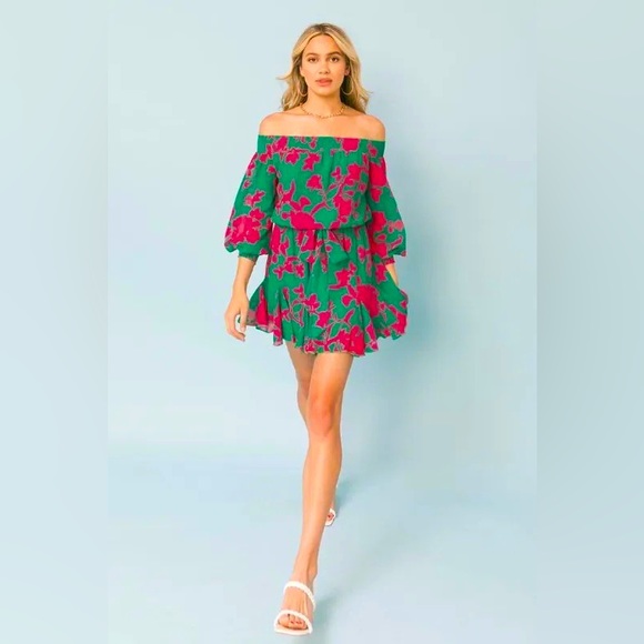 NWT Lilly’s Kloset Off the Shoulder Frills Romper - Picture 2 of 11